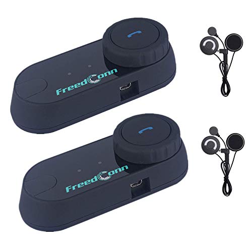FreedConn Motorcycle Communication System, T-COMVB Helmet Bluetooth Headset Intercom for Motorbike Skiing