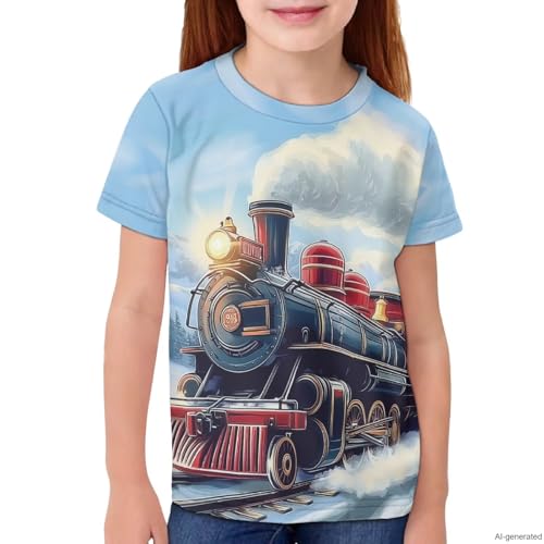 Image of WELLFLYHOM Kids Tshirts Girls Boys Short Sleeve Crewneck Tees Shirts Casual Sport Pullover Tops Size 3-16 Years