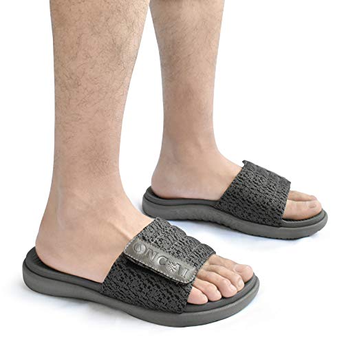 Oncai Mens Sandals Open Toe Adjustable Straps Athletic Orthotic Plantar Fasciitis Summer Sport Slide With Comfy Arch Support Footbed Grey Size 12 #TOP6