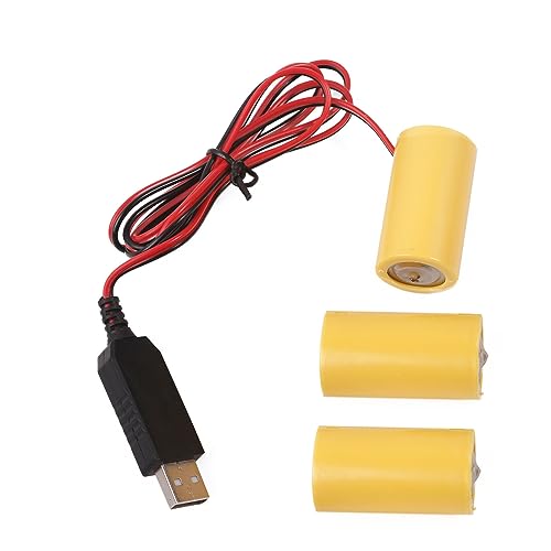 Uitndvyte 1 Set LR14 C Battery Eliminators Cable Wire USB 5V2A Power Supply Cord to Replace 3X 1.5V LR14 C Battery for Gas Stove Bathroom Scales