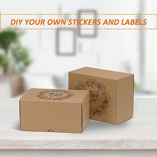 Image of HORLIMER 8x6x4 inches Shipping Boxes Set of 25, Brown Corrugated Cardboard Box Literature Mailer