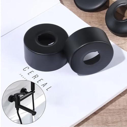 6 Stück Abdeckrosette Edelstahl, Rohrabdeckung Schwarz Rosette Duscharmaturen Heizungsrohr Abdeckung Gewinderosette für Bad Duscharmatur Wasserhähne Heizkörper (25mm)