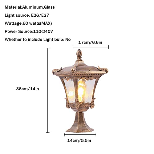 Outdoor Post Cap Lamp led Gegoten Aluminium Hek Post Light Waterdicht Exterieur Pijler Lamp Met Pier Mount Base Europese Stijl Pijler Licht Landschap Verlichting Tuin, Achtertuin, Binnenplaa - Afbeelding 4