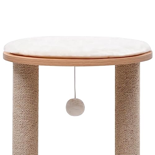 Arbre à chat 44 cm stable avec griffoir et plateforme d'observation