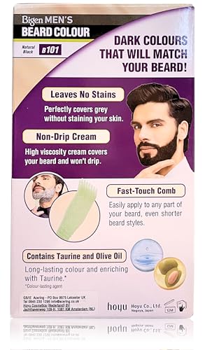 Bigen Men's Beard Color, 20g+20g - Natural Black B101