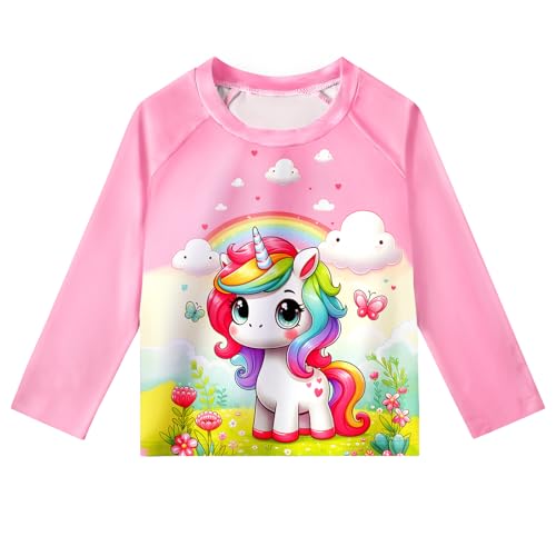 Image of Girls Kids Rash Guard Sets 3 Pieces Tankini Bathing Suit Swimwear Long Sleeves Swimsuit for 3-8 Years