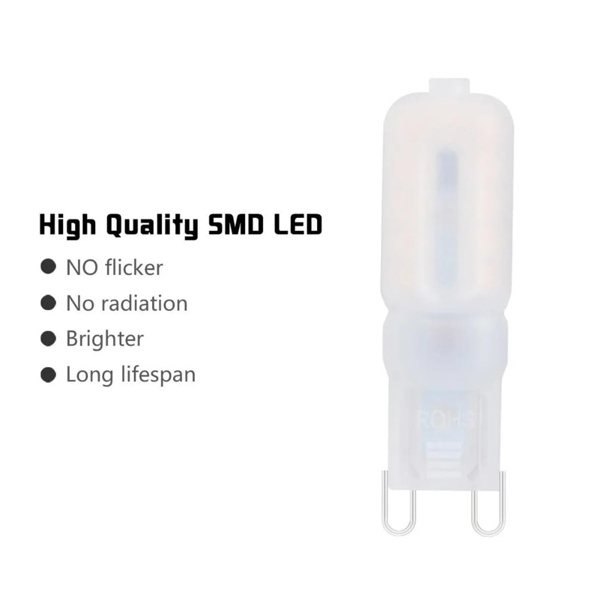 fengyan Casa bombillas, 10 bombillas LED G9 de 5 W, SMD2835, 220-240 V, 2025, for lámparas de araña, color blanco cálido/frío. Familiar Lámpara(Blanco)