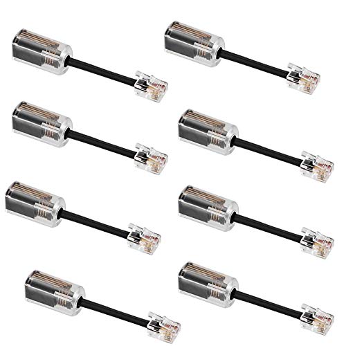 Telephone Cord Detangler, Uvital Anti-Tangle Telephone Handset Cable 360 Degree Rotating Landline Swivel Cord Untangler Black (8 Pack)