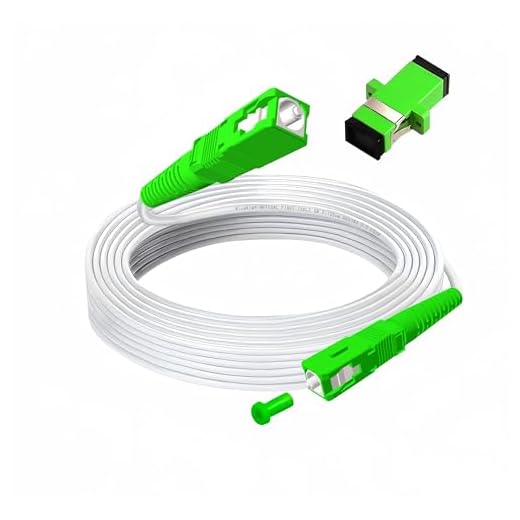 MiusKiw Cable fibra optica router SC/APC- SC/APC para Movistar, Vodafone, Orange, MásMóvil, Digi, Jazztel, Yoigo, Lowi, Con un Acoplador de fibra óptica gratuito, Latiguillo fibra óptica (7M)