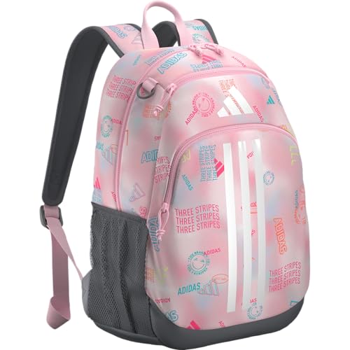 adidas Mochila para meninos Originator (23L) bolsa esportiva média durável para laptop, Adi Haze rosa claro/rosa claro/cinza quatro, tamanho único, Adi Haze Rosa Claro/Rosa Claro/Cinza Quatro, One
