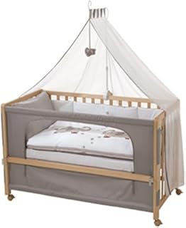 roba Beistellbett, Roombed, Babybett 60x120 cm 'Jumbo twins', Anstellbett zum Elternbett mit kompletter Ausstattung