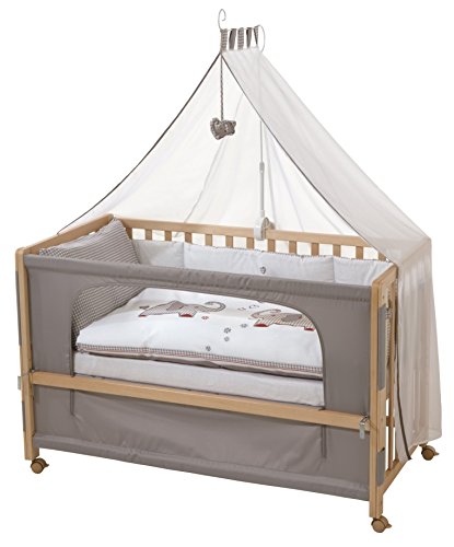 roba Beistellbett, Roombed, Babybett 60x120 cm 'Jumbo twins', Anstellbett zum Elternbett mit kompletter Ausstattung