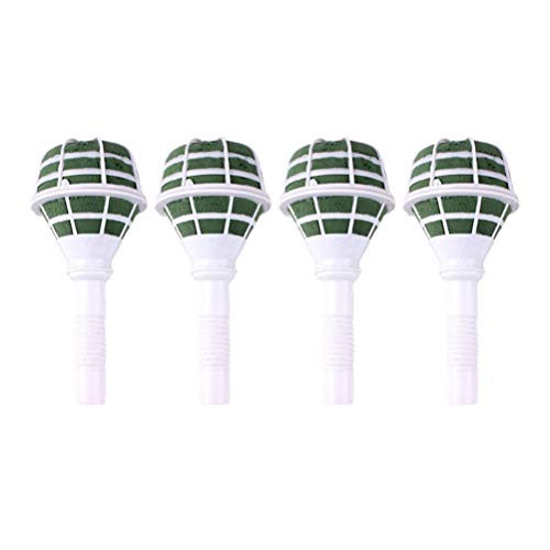 Sewroro 4pcs Foam Floral Handle Bouquet Holders Bridal Wedding Bouquet Holder Decoration Flower Foam Handle (Green Mud and White Cover)