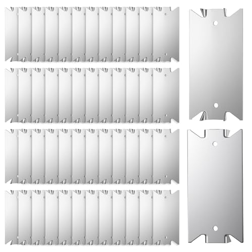 50 Pcs Nail Plates for Wood Studs 1.5 x 3 Nail Plates Anti-Nail Protection Plate with Sharp Pointed Prongs for Construction Plumbing Wiring Projects