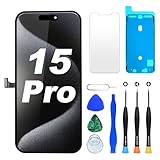 DIGI4U Écran pour iPhone 15 Pro LCD, 6,1 Pouces FHD True Tone Display Face ID Écran Tactile 3D de Remplacement pour iPhone 15 Pro avec kit de réparation