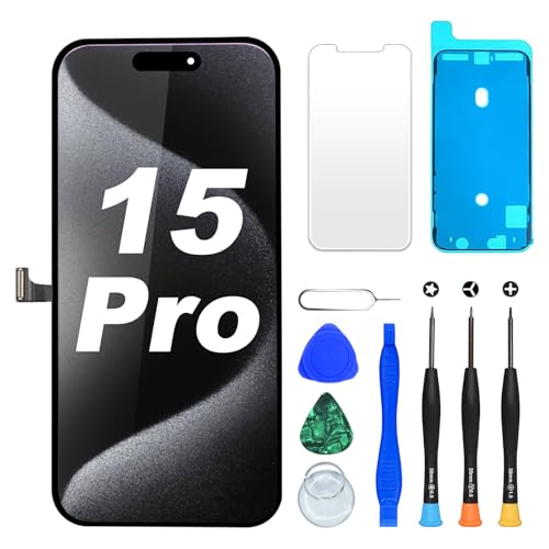 DlGl4U LCD für iPhone 15 Pro Display Bildschirm Ersatz 6 1 Full HD 3D Touch True Tone Face ID Bildschirm fur iPhone 15 Pro Display Digitizer Reparaturkits