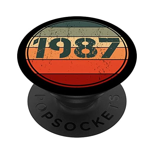 Vintage 1987 cumpleaños Pop Socket divertido 1987 cumpleaños 1987 PopSockets PopGrip Intercambiable