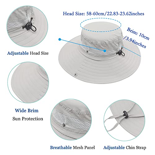 Image of ZLYC Mens Waterproof Camo Sun Hat Wide Brim Packable Outdoor Mesh Fishing Bucket Hats
