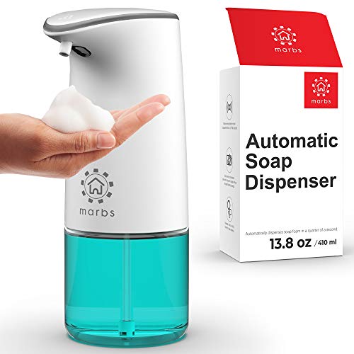 Marbs 13.8 oz/ 410ml Automatic Soap Dispenser - Touchless Foam Dispenser with Motion Sensor - Bathroom & Kitchen Soap Dispenser for Hand Soap, Dish Soap, Liquid Soap, Bath Soap - Premium Quality