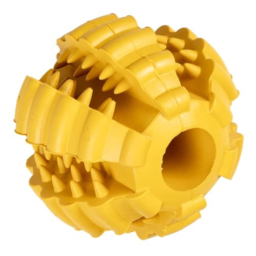 duvoplus Hundespielzeug Ball Griplay Dental Rippe (Gelb)
