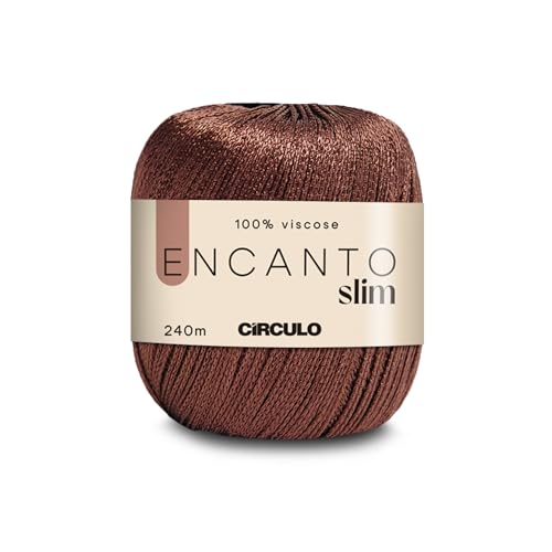Image of CIRCULO Encanto Slim Yarn 100% Viscose - Luxury & Shine - Sport Weight Yarn - 262 yds, 3.52 oz - Color 7382 - Chocolate
