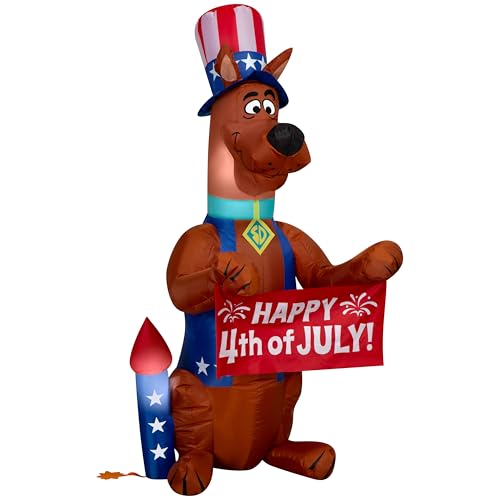 Gemmy 4 FT Patriotic Scooby-Doo Inflatable Lighted Airblown 4th of July Blow Up Outdoor Yard Decoration