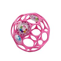 Bright Starts, Oball Rattle, Pink - Flexibles und leicht Greifbares Design, für Kinder Jeden Alters – Ansicht 1
