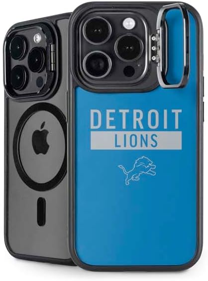 Skinit Kickstand Phone Case Compatible with iPhone 15 Pro Max - Officially Licensed NFL Detroit Lions Large Logo Design