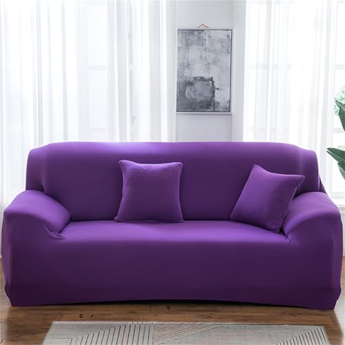 Odot Sofa Cover,Polyester Dark Color Stretch Sofa Cover 1 2 3 4 Seater,Breathable Sofa Slipcovers,for Corner Sofa Cover L Shape,Couch Cover Non Slip Furniture Protector Cover (3 Seater,Dark purple)