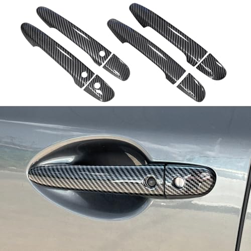 YINGTUU for Mazda 2 3 6 CX-3 CX-5 CX-9 Accessories Car Door Handle Cover Sport Trims Exterior Protection with Smart Auto Lock Holes Carbon Fiber Pattern