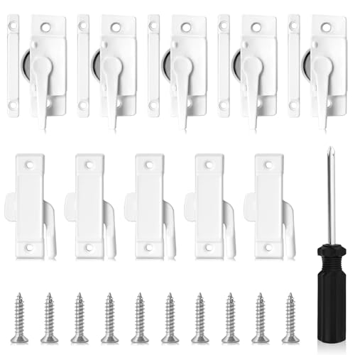 10Set Window Sash Locks, Window Latches Replacement with Screws, Window Locks for Vertical and...
