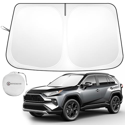 SHINEHOME for Toyot RAV4 2019-2023 2024 2025 2026 Windshield Sun Shade Custom Fit RAV-4 SUV TRD Off-Road LE XLE Premium Limited Foldable RAV4 Sunshade UV Block & Protector Rav4 Accessories