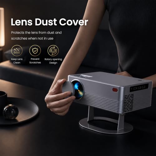 Image of Smart Projector with WiFi and Bluetooth, Native 1080P&4K /8K Support Mini Projector, Built-in 8W Speaker, 400Ansi Moive Projector for Bedroom, Outdoor, Home