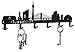 Produktbild steelprint.de Schlüsselbrett / Hakenleiste * Skyline Düsseldorf * - Schlüsselboard Nordrhein-Westfalen, Schlüsselleiste, Metall - 6 Haken