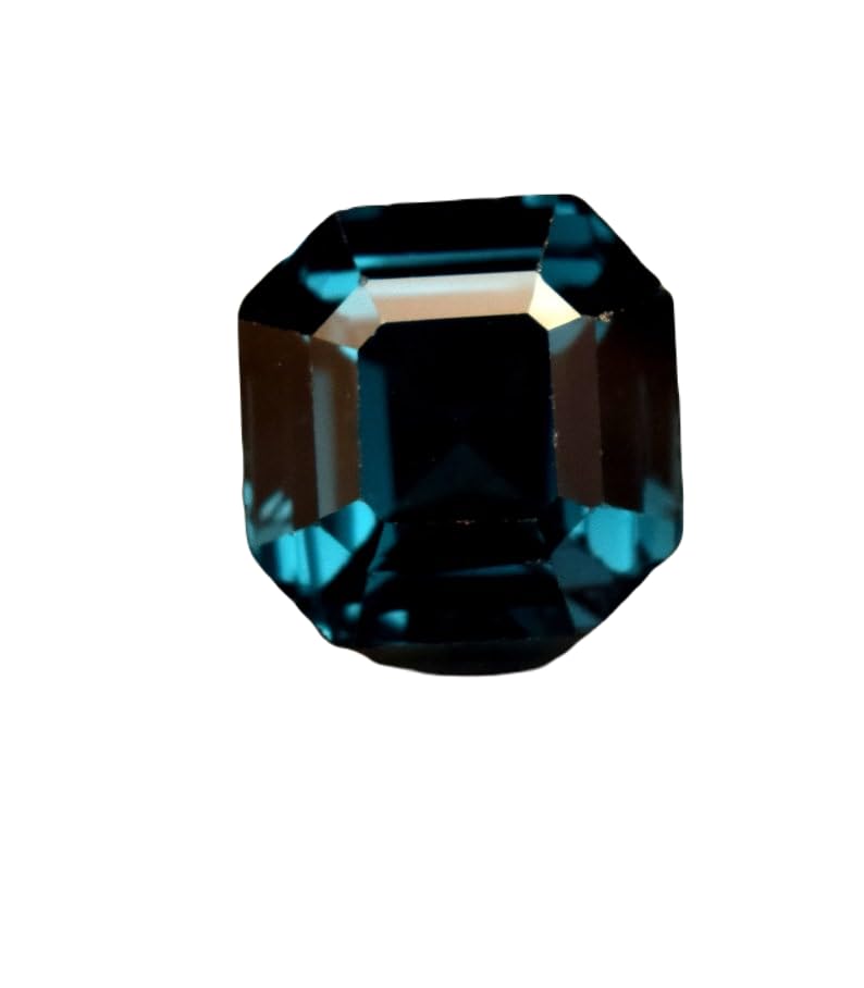 Tourmaline indicolite naturelle 10x10x7mm taille Asscher pour bijoux
