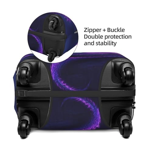 Travel Luggage Suitcase Cover Baggage Case - Purple Fly Dragon, Stretchy Anti-Scratch Baggage Case Zipper Protective Cover, Fits 19-32 inch Luggages4