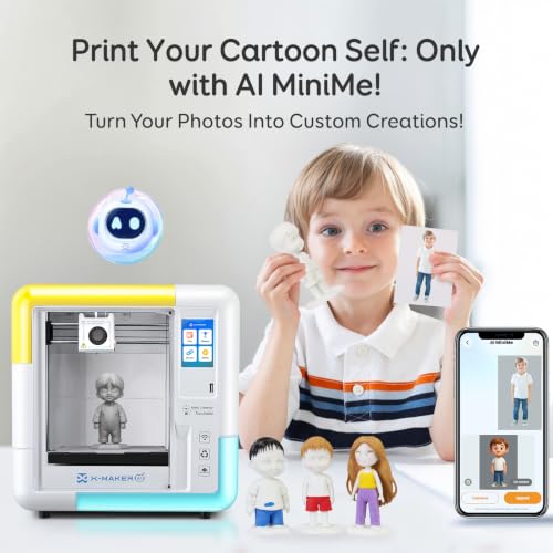 Image of AOSEED AI 3D Printer for Kids, Fast 400mm /s, 1500+ Models, Enclosed Safe