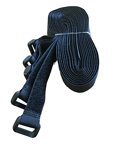 Preisvergleich Produktbild 5X KLETTBÄNDER KlettGurte mit Schnalle / Öse Klettverschluss Expander Klettband 100% Nylon LANGLEBIG & ROBUST Zurren, Befestigen Bau Camping Haushalt Werkstatt EXTRA LANG (5x120cm)