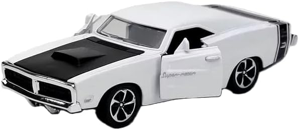 Power Toys TECH - Miniatura Carrinho de ferro Dodge super charger esportivo abre as portas Vintage antigo : Carrinho de Ferro com Portas que Abrem e Pneus de Borracha 1:32 (Branco)