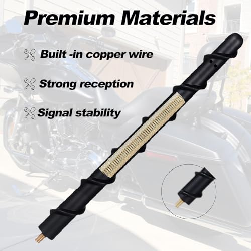 Image of 2Pcs Short Motorcycle Antenna for Harley Davidson Accessories Tour Electra Road Street Glide Trike Ultra Classic CVO 1989-2026, 7 inch Rubber Antenna Replacement for Reception