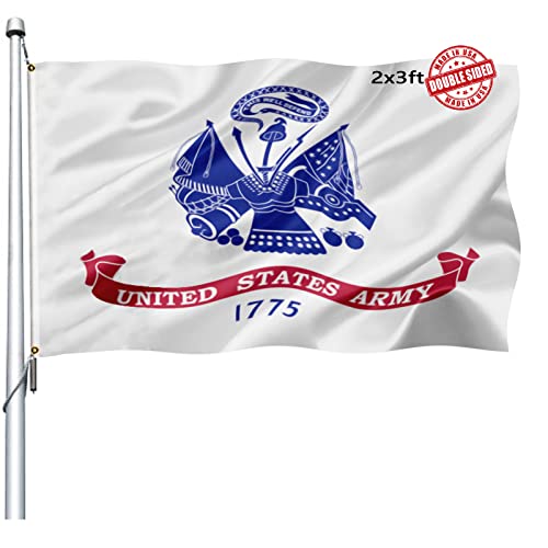 US Army Flag 2x3 Outdoor Double Sided- Heavy Duty United States Army Military Flags -American White 1775 Army Flags Banner with 2 Brass Grommets 4 Rows Stitched