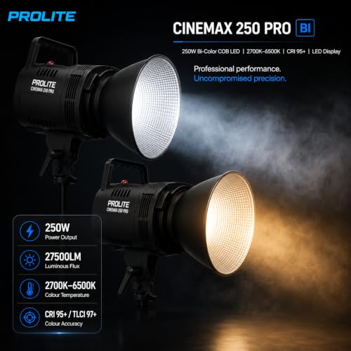 Image of Prolite Cinemax 250 Pro Bi COB LED Studio Light, 2700-6500K Bowens Mount