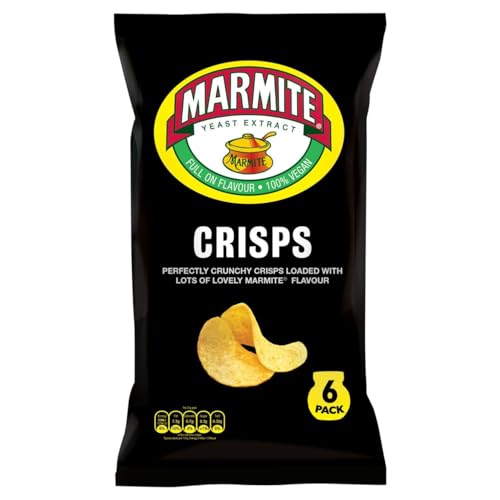 Premier Life Marmite Crisps 6 x 25g - 2 Pack | Full on Flavour Perfectly Crunchy Crisps Loaded with Lots of Lovely Marmite