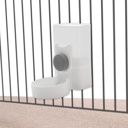 RENEWREVITAL Rabbit Hay Feeder, 35oz Large Capacity, Hanging Automatic Food Dispenser, for Small Animals Guinea Pig Ferret Cage Accessories, Gray