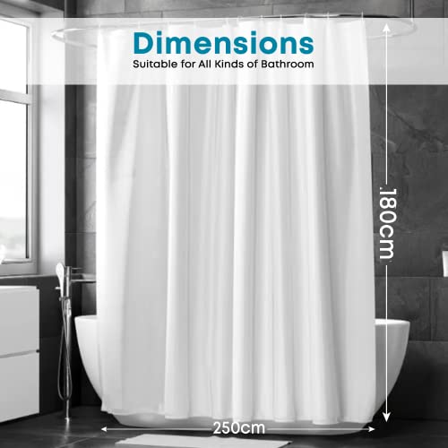 Blue Canyon Extra Wide Shower Curtains, White, W 70.9" x L 98.4" (1 Panels) - Image 4