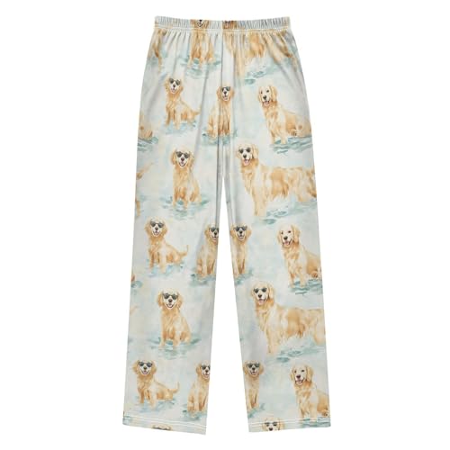 Dog Sunglass Boys Pants Boys Athletic Pants Long Pant for Boywith Pockets Wide-Leg Size 6-14Y2