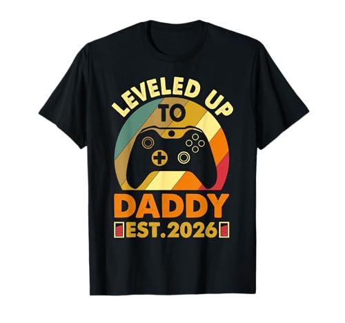Vintage I Leveled Up to Daddy 2026 Funny Soon to Be Dad 2026 T-Shirt
