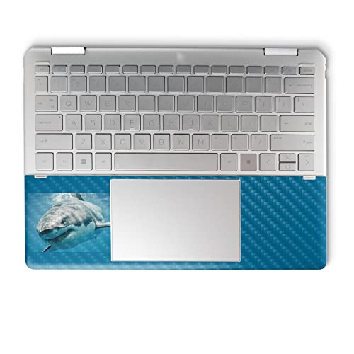 Image of MightySkins Carbon Fiber Skin Compatible with HP Spectre x360 14 inch (2022) Full Wrap Kit - Great White Shark | Protective, Durable Textured Carbon Fiber Finish | Easy to Apply | Made in The USA