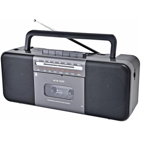Portable Cassette Tape Player Recorder,AM/FM/SW Radio Stereo with Bluetooth,USB/SD, Big 10W Speaker,Record to Cassette/U Disk/SD Card via Mic, MP3 Converter, Earphone Jack,AC/DC Powered Cover