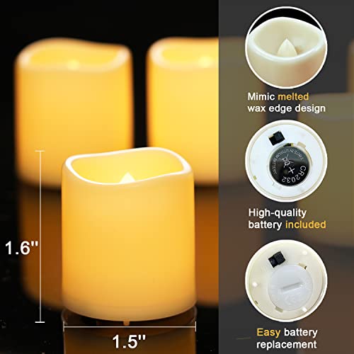 Homemory 24Pack Flickering Flameless Votive Candles, 200+Hour Electric Fake Candles, Battery Operated Led Tealight For Wedding, Outdoor, Table, Festival (Warm White,Battery Included) #TOP3